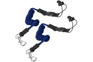 POFET 2PCS Kayak Rod Strap Paddle Safety Boat Fishing Rod Strap Universal Paddle/Fishing Rod Strap Kayak Accessories Length 21″-61″ (azul oscuro)