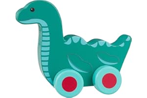 My First Wooden Toy Cars, Nessie Push Toy Animal Vehicles - Wooden Toys 1 Year Old, Baby and Toddler Toys, Fun Educational Small World Toys - Early Development & Activity Toys by Orange Tree Toys
