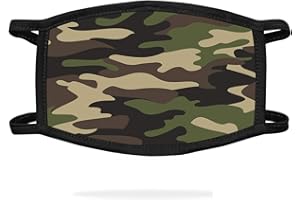 YNR Gesichtsmaske waschbar atmungsaktiv wiederverwendbar Erwachsene Mundschutz Abdeckung Schild Design Country (Camo Armee)