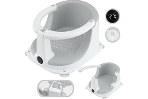 ALMAR Baby Asiento de Ducha para Bebe Antideslizante para niños asiento infantil de 6 a 24 meses, Silla para Bañera o Ducha con Barra para una facil colocacion del bebe