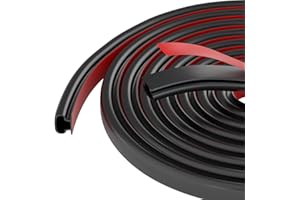 JOBON 7M D-Shape Rubber Door Sealing Strip, Door Draft Excluder for Door Frame, Self-Adhesive Rubber Door Insulation Strip, Window Weather Strip Replacement for 2.5-5.5mm Gap, Black
