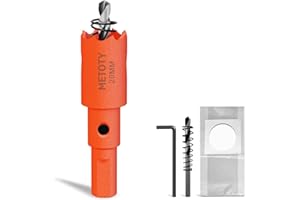 METOTY 20mm Bi-Metal Hole Saw,Universal HSS M42 Hole Saws,with Triangular Shaft Adapter and Centring Drill, One Free Dust Bag for Aluminum, Metals, Plastics, Acrylic Glass, Wood, Gypsum board