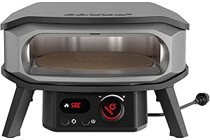 Cozze® ROTATE Pizza Oven Elettrica di Alta Qualità 13" con Pietra Rotante, Regolatore e Presa da 2 m, Perfetto per Pizze Croccanti