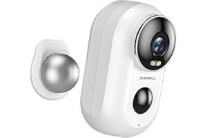 ZUMIMALL Bezprzewodowa zewnętrzna kamera nadzorująca WiFi, kamera nadzorująca 2K z noktowizorem, dwukierunkowy dźwięk, wykrywanie ruchu AI, pamięć masowa w chmurze/SD (biała) ..