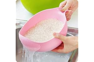 Tamis de lavage de riz en plastique rose passoire de laveuse de riz panier de vidange polyvalent passoire de laveuse de riz passoires passoire passoire de cuisine pour légumes