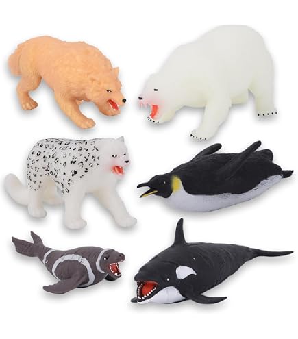 YeoNational&Toys Animal marin Lot de 18 paquets de jouets en caoutchouc de bain, jouets flottants et souples, bain avec requin