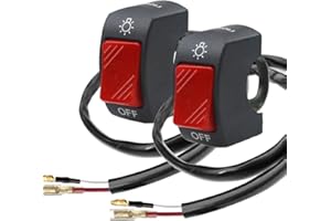 Gebildet 2Pezzi Interruttore Manubrio Moto Interruttore a Levetta Manubrio con Pulsante On Off per U5 U7 U2 Moto Scooter Elettromobile Moto-7/8 Pollici 22mm(Rosso)