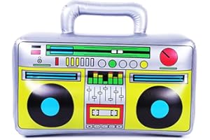AURASKY Aufblasbare Rock Star Toy, Aufblasbare Radio, Aufblasbarer Retro Ghettoblaster, 80er 90er jahre Dekoration Party, Retro Party Deko für Disco Mottoparty Karneval Outfit