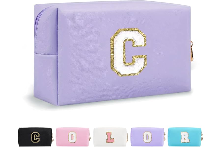 Anntry Small Personalized Initial Letter Makeup Bag