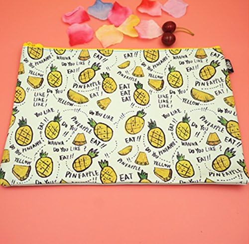 1Pc Waterproof Pu Leather Folder Cute Mini File Bag Document Bag Folder Stationery Filing Products School Office Supplies,Pineapple