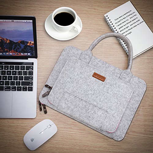 Ropch 13 3 Zoll Laptoptasche Filz Tasche H  lle Schutztasche f  r MacBook Pro  - Grau   Rosa