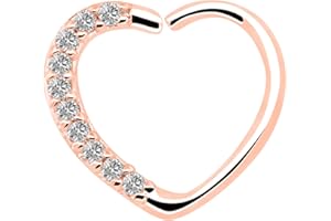 OUFER 16G Cœur Daith Piercing Helix Cartilage Argent Silver Right Fermeture CZ Tragus Boucles d'oreille Body Bijoux