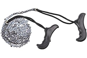 HEEPDD Sierra de Cadena Manual de 48 Pulgadas, Sierra de Cadena Manual de Alta Resistencia de Plástico de Acero Al Manganeso 65 para Tala, Sierra de Cadena de Supervivencia Sierra de