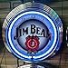 Produktbild Neonuhr - JIM BEAM WHISKY - Neon Blau - Werkstatt Wanduhr - NeonReklame -USA 50's Style