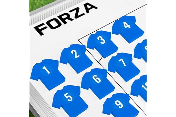 FORZA Aimants d’Entraînement en Maillot | 11 Marqueurs Magnétiques Colorés avec Autocollants Numérotés | Compatible avec Tableaux de Tactiques Idéal pour Entraîneurs de Football