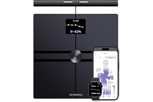Withings BodyFit | Kroppsanalysvåg 8 Elektroder, 40+ Mätvärden | Smart Våg, Avancerad Metabol & Kardiovaskulär Bedömning, Inbyggt Handtag, 6-Zons Analys, Kärlålder, Wi-Fi-Synk