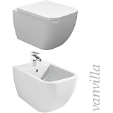 Vanvilla Design Hänge-WC Spülrandlos – Inkl. Soft-Close-Sitz, Tiefspüler, Für Vorwandmontage