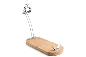 IBILI - Folding Ham Holder + Master Rotator, Stainless Steel + Bamboo, 48 x 18.5 cm