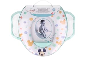 STOR Riduttore Wc Bambini Disney Mickey Mouse, in plastica senza BPA, con due maniglie, morbido, lavabile e riutilizzabile