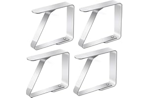 Asfacuputure 4 PCS Pinces à Nappe,Pince Nappe Exterieur,Pinces pour Nappe de Table,Inoxydable Nappe Clips Anti-Glissant,Table à Manger familiale de Restaurant(Argent)