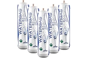 BELLEROFONTE Bombola co2 per gasatore 600 gr usa e getta attacco M11x1 per erogatori - gasatori acqua frizzante, contenitore in acciaio N° 5 Bombole