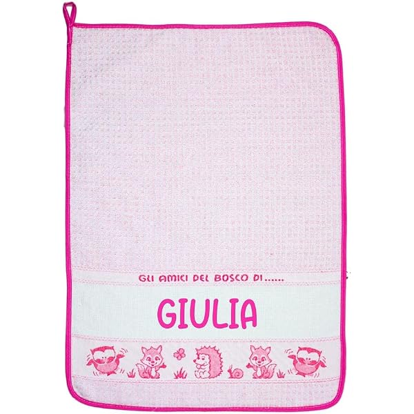 Bubabù - Lot De 3 Bavoirs Bébé Personnalisables Avec Nom BOSCO - 28x33 Cm - 100% Coton Fabriqué En Italie