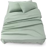 Blumtal Bed Sheet Set &ndash; 4-Piece Set, Fitted Sheet for 160 Bed, Top Sheet 240 x 275 cm + 2 Pillowcases 50 x 80 cm, Summer Gree