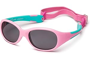 Kiddus Baby Sonnenbrille, Baby Mädchen & Baby Jungen, Kinder 0-1,5 Jahre, 100% UV-Schutz, Flexible Rahmen, Reisezubehör