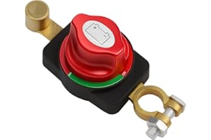 SOLRYN Desconectador de Bateria Coche 12-48V, ON-OFF Cortacorrientes Coche, Aislador de Bateria Interruptor de Apagado, Compatible con Vehículo/Barco/Camper/Caravana