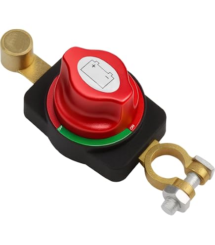 NIYATA Coupe-Circuit Batterie 12V 24V Isolateur Avec Borne Négative Laiton - Pour Voiture, Camion, Camping-Car