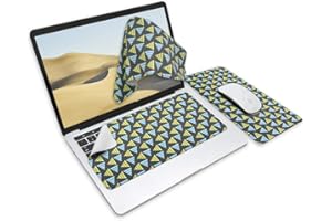 SenseAGE Ściereczka z mikrofibry, ochrona klawiatury z atrakcyjnymi obrazami do laptopa o przekątnej ekranu 13", podkładka pod mysz 3 w 1, czyścik ekranu, osłona wyświetlacza, klawiatury, ściereczka ochronna do notebooka, kalejdoskop