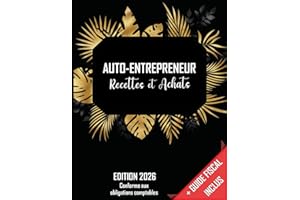 Livre De Compte Recette Dépense: Carnet De Tenue De Compte Conforme aux Obligations Comptables des Micro BIC - Micro BNC | Cahier Recette Depense Simple et Facile A Remplir | Design Noir Floral Doré