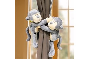 NC Vorhang-Raffhalter, Cartoon-Tier-Vorhangschnalle, langer Schwanz, Affe, Waschbär, Vorhanghalter, Kinderzimmerdekoration, Zubehör, Vorhangriemen, (B), 2 Stück