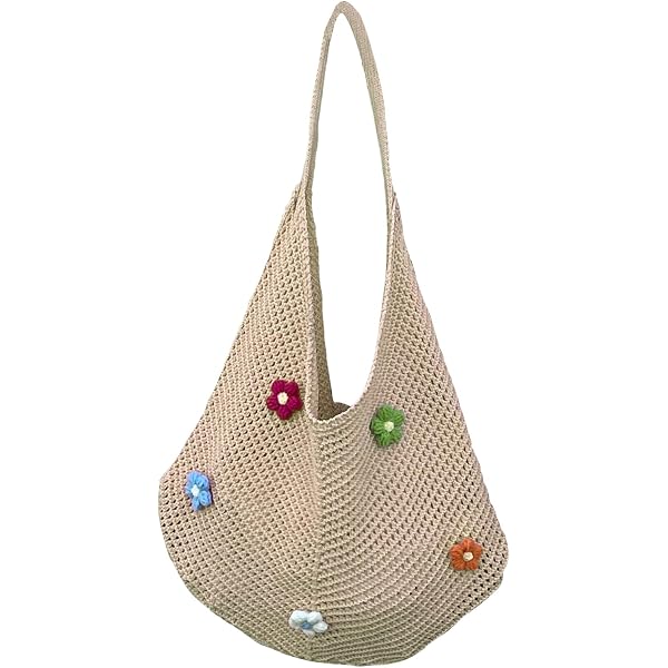 Borsa A Tracolla A Maglia Intrecciata A Forma Di Cuore – Tote Bag Rossa Per Spiaggia, Lavoro, Scuola E Shopping – Morbida E Capiente - 5