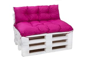 Coussin Palette, Coussin canapé, Coussin pour Palette, Coussins extérieur, Coussin Salon de Jardin (Rose, Ensemble Coussin:120x80/120x40cm)