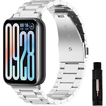 Xiao 9 BRLYYOE Metallo Cinturino Per Xiaomi 9, Braccialetto Mi Smart Band 8 Con Strumenti Di Regolazione, Cinturino Di Ricambio In Acciaio Inossidabile Accessori Con Xiaomi Miband 8/9 Mi Band