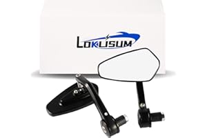 LOKLISUM Retroviseur Moto Universels 7/8" 22mm Guidon Retroviseur Embout de Guidon Retro Moto Rétroviseurs Latéraux Moto Compatible avec Z1000 Z750 MT03 monster mt 07 mt09