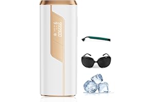 BLISSKY Painless Ice-Cooling IPL Hair Removal Device, Laser Hair Removal Device with 9 Energy Levels, 2 Flash Modes, 600NM Red Light, IPL Laser Hair Remover for Women Men, Facial Bikini Leg Arm Body