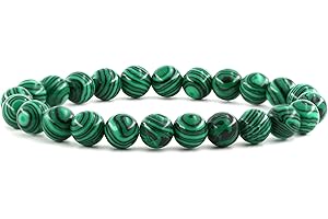 Ouubuuy Crystal Bracelet,8mm Natural Gemstone Bead Bracelet,Healing Crystal Bracelet for Women Men