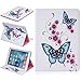 Produktbild Roreikes Apple iPad Pro 9.7 Hülle, Blumenmuster Muster TPU Leder Flip Magnetverschluss Wallet Kreditkarte ID Card Slots Magnetic TPU Leder Beschützer Tasche Hülle Etui Schale mit Standfunktion Weich TPU Innere Hülle Case leder Flip Beschützer Haut Schutzfolie Case für Apple iPad Pro 9.7