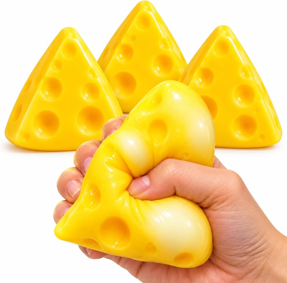 Talky Üçgen Peynir Squishy Jel Dolgulu Sıkma Oyuncağı – Yumuşacık Esnek Fidget Oyuncak, Eğlenceli Peynir Tasarımlı Duyusal Oyuncak