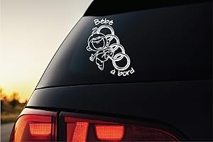 STICK CRÉA - Sticker autocollant Bébé à bord ref: 110 (Blanc)