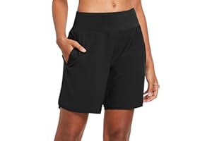 baleaf Women's Running Shorts 2 in 1 High Waisted Gym Shorts Quick Dry with Back Zipper Pockets for Yoga Workout