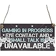 Second Ave Funny Gaming in Progress Wooden Hanging Rectangle Home Bedroom Sign Plaque