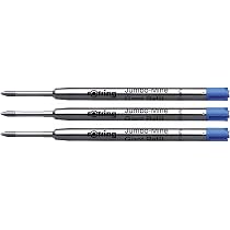 ROtring 600 Kugelschreiber Set – Ganzmetall, Sechseckiger Schaft, Rutschfester Gerändelter Griff, Nachfüllbar, Inkl. Samtetui & Extra Tinte