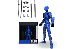 Starnearby Titan 13 Action Figure, T13 Action Figure 3D Printed Body Movable Model Included Installation Instructions Replacement Weapon Set Gift for Kids Adults (Blue)