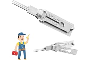 LILELIG Schlüsseldecoder Aus Edelstahl Stainless Steel Key Decoder Key Decoder Schlossknacker Werkzeug LiShi 2-In-1 Lock Pick Präzisionsinstrument-Präzisionshaken- Und Tonabnehmerkombination