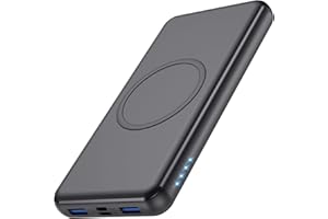 IPOSIBLE iMożliwa Zewnętrzna Bateria Bezprzewodowa Ładowanie Qi 26800mAh 18W PD Powerbank Wireless Quick Fast Portable Bezprzewodowa Ładowarka QC 3.0 Podwójne wejścia 4 wyjścia dla iPhone 12/13/11, Samsung