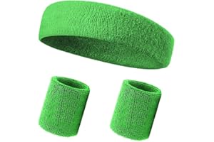 THEMATYS Bandes de transpiration pour poignets et front | Parfait pour le fitness sport adultes et enfants | coton