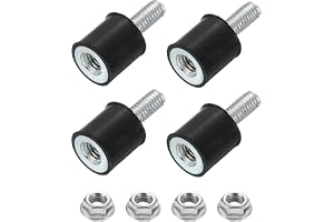 QUARKZMAN M4 gummifästen, 4 st 10 x 10 mm (DxH) cylindrisk anti-vibrationsisolator stötdämpare med mutter för bilspole, gener